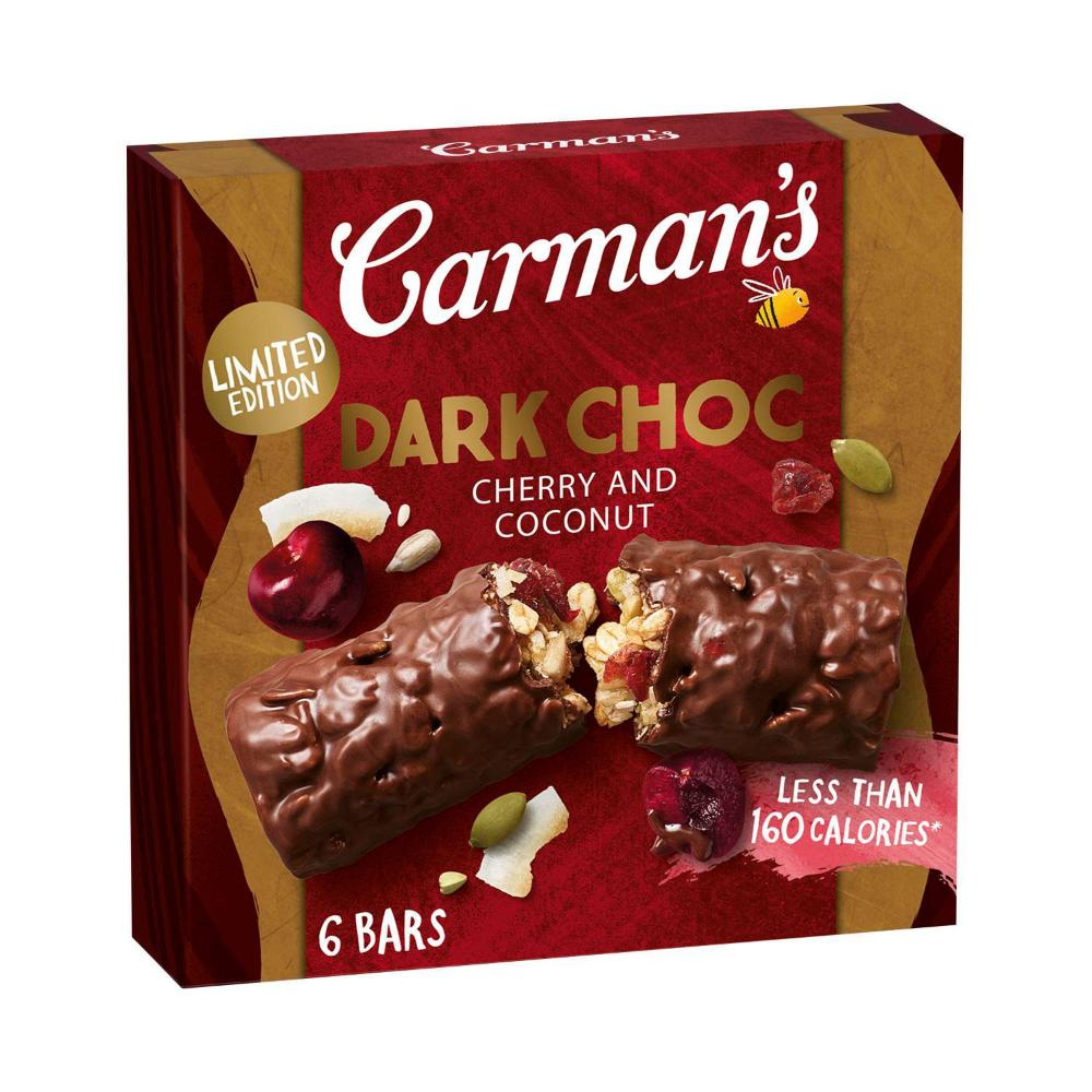 Carman's Dark Choc Cherry & Coconut Muesli Bars Limited Edition