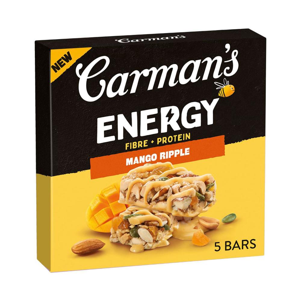 Carman's Energy Fibre + Protein Mango Ripple Bars 175g | 5 Pack