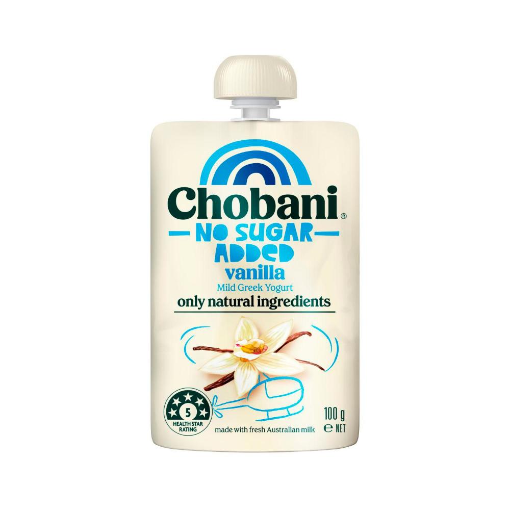 Chobani No Sugar Added Greek Yoghurt Pouch Vanilla