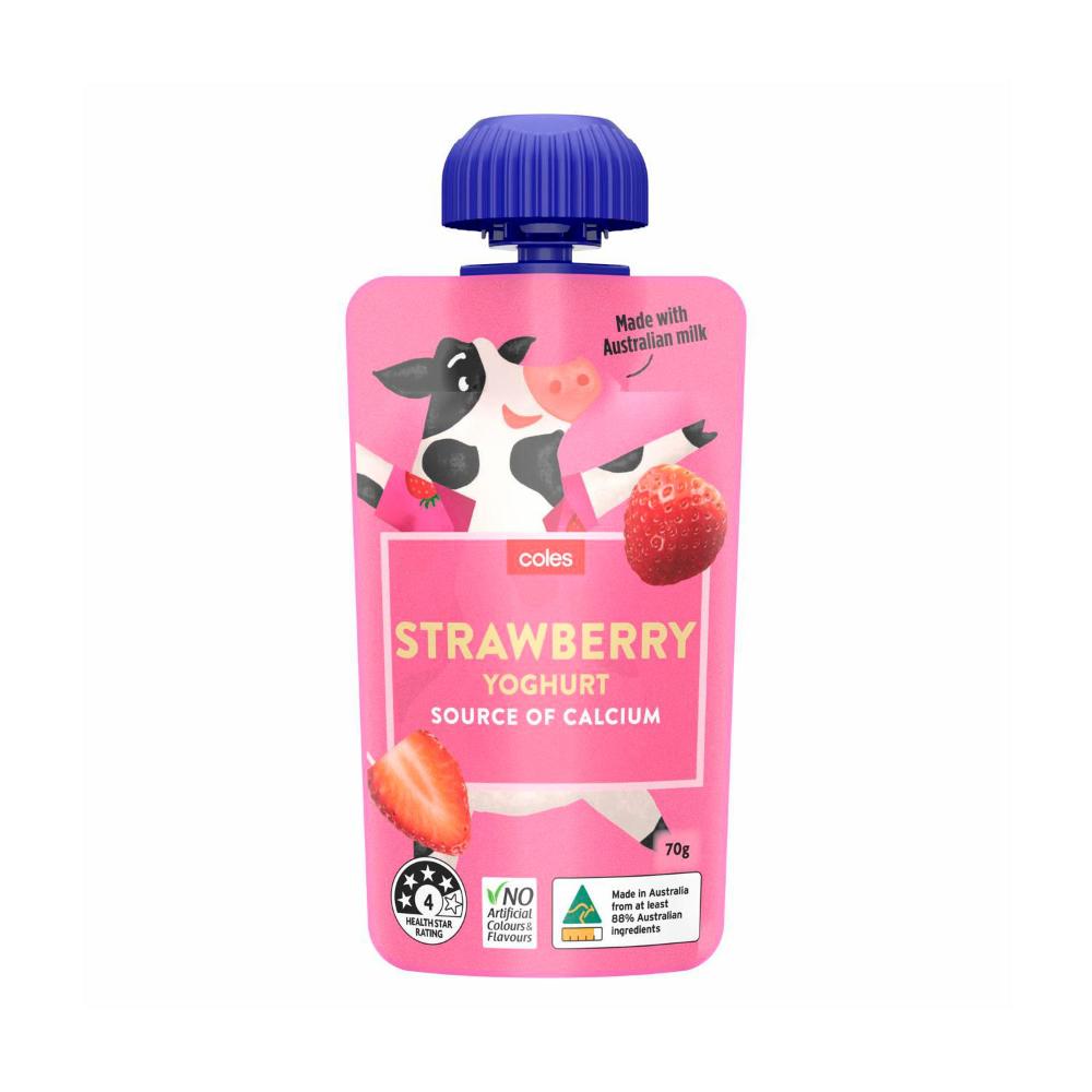 Coles Squeezie Yoghurt Pouch Strawberry