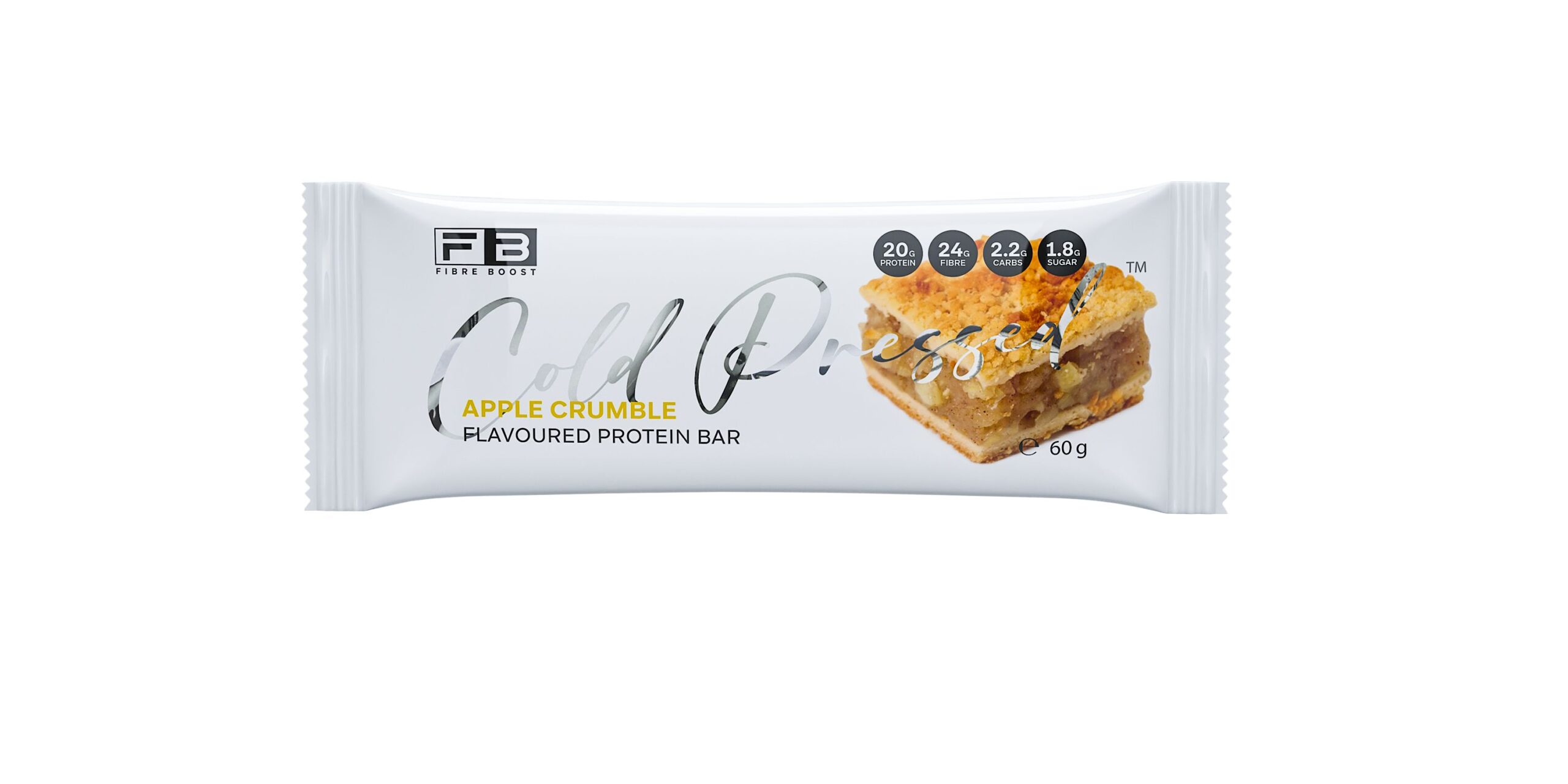 Fibre Boost Raw, Cold Pressed, Flavoured Protein Bar Apple Crumble
