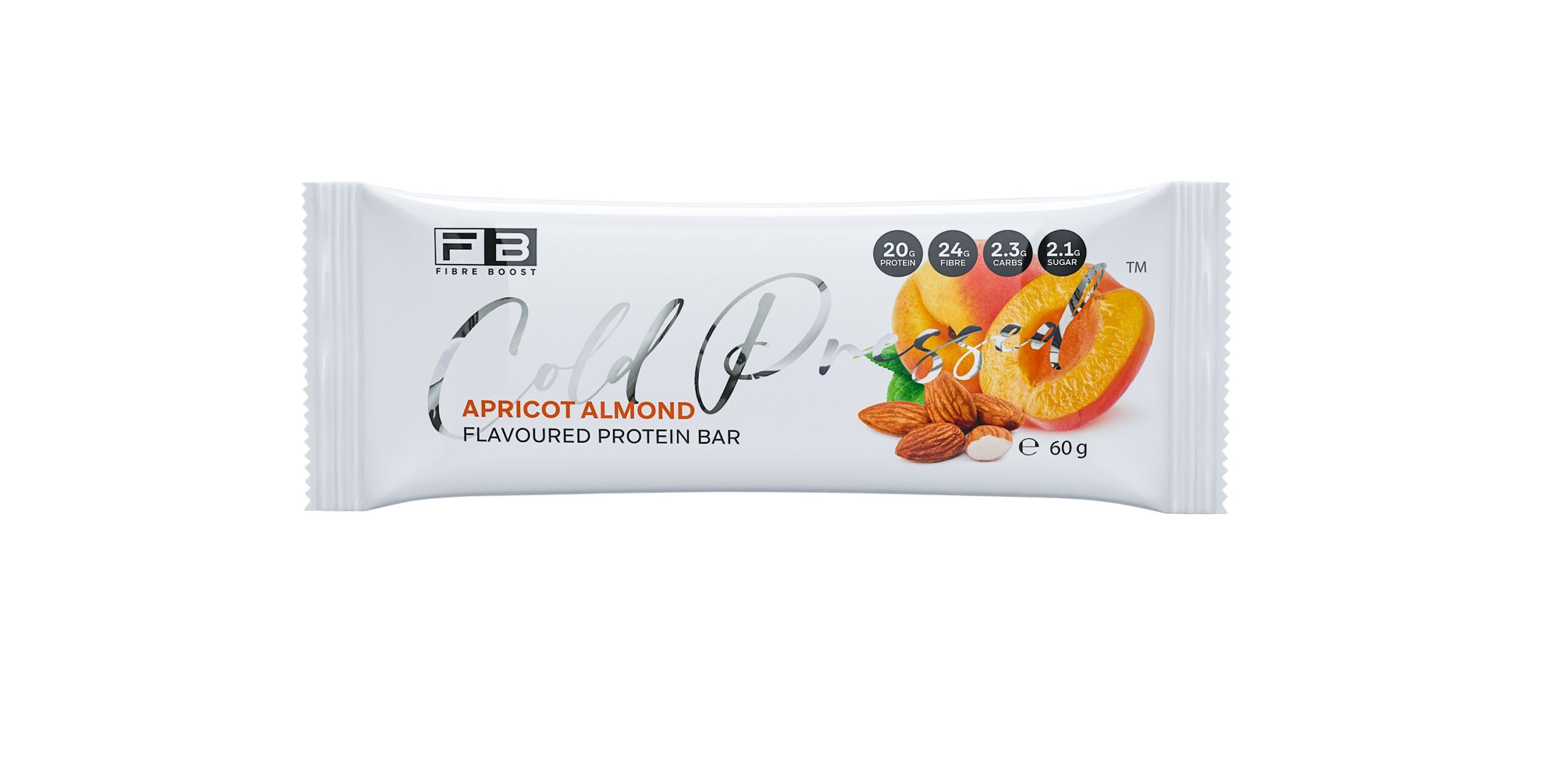 Fibre Boost Raw, Cold Pressed, Flavoured Protein Bar Apricot Almond