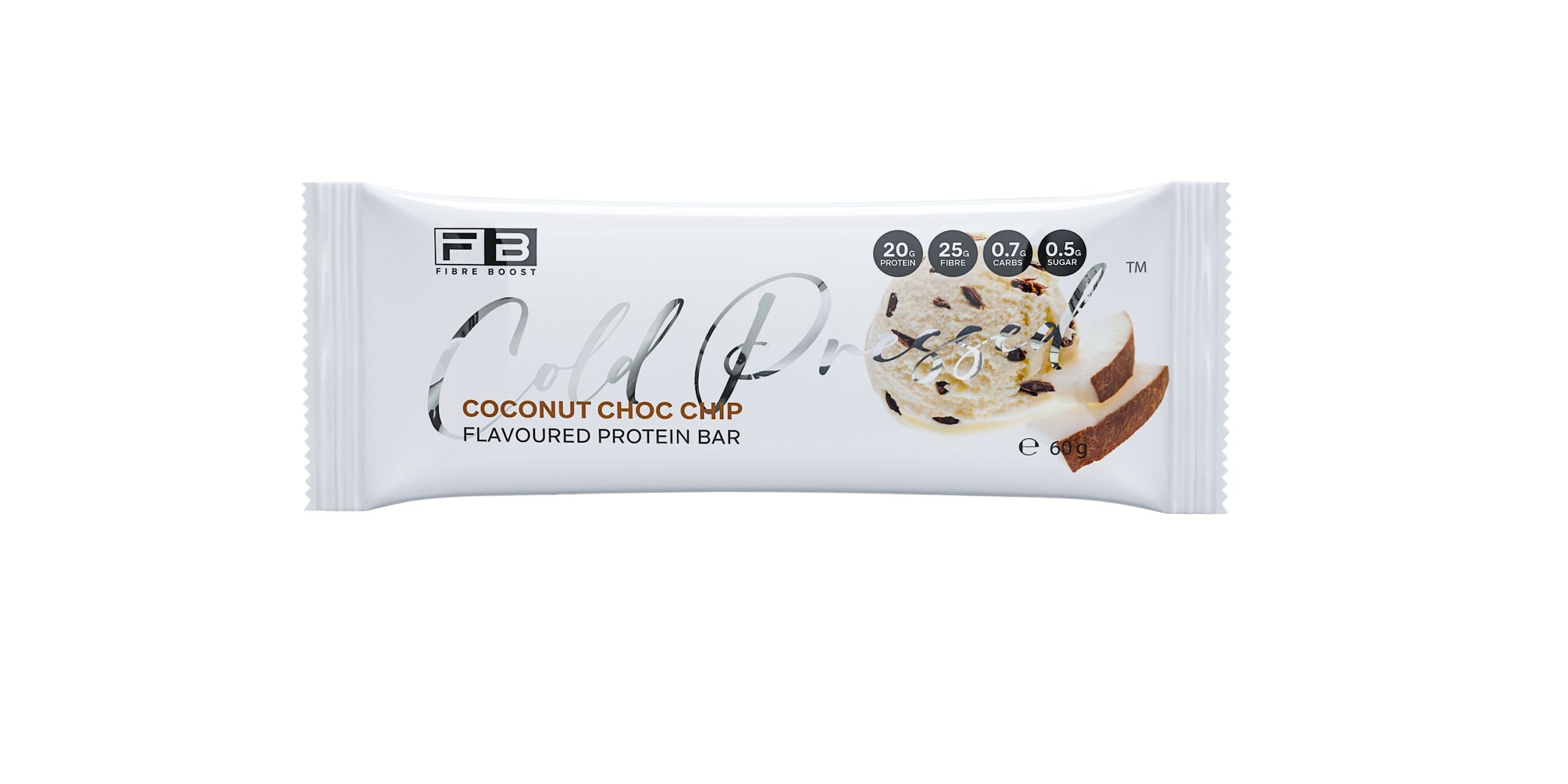 Fibre Boost Raw, Cold Pressed, Flavoured Protein Bar Coconut Choc Chip