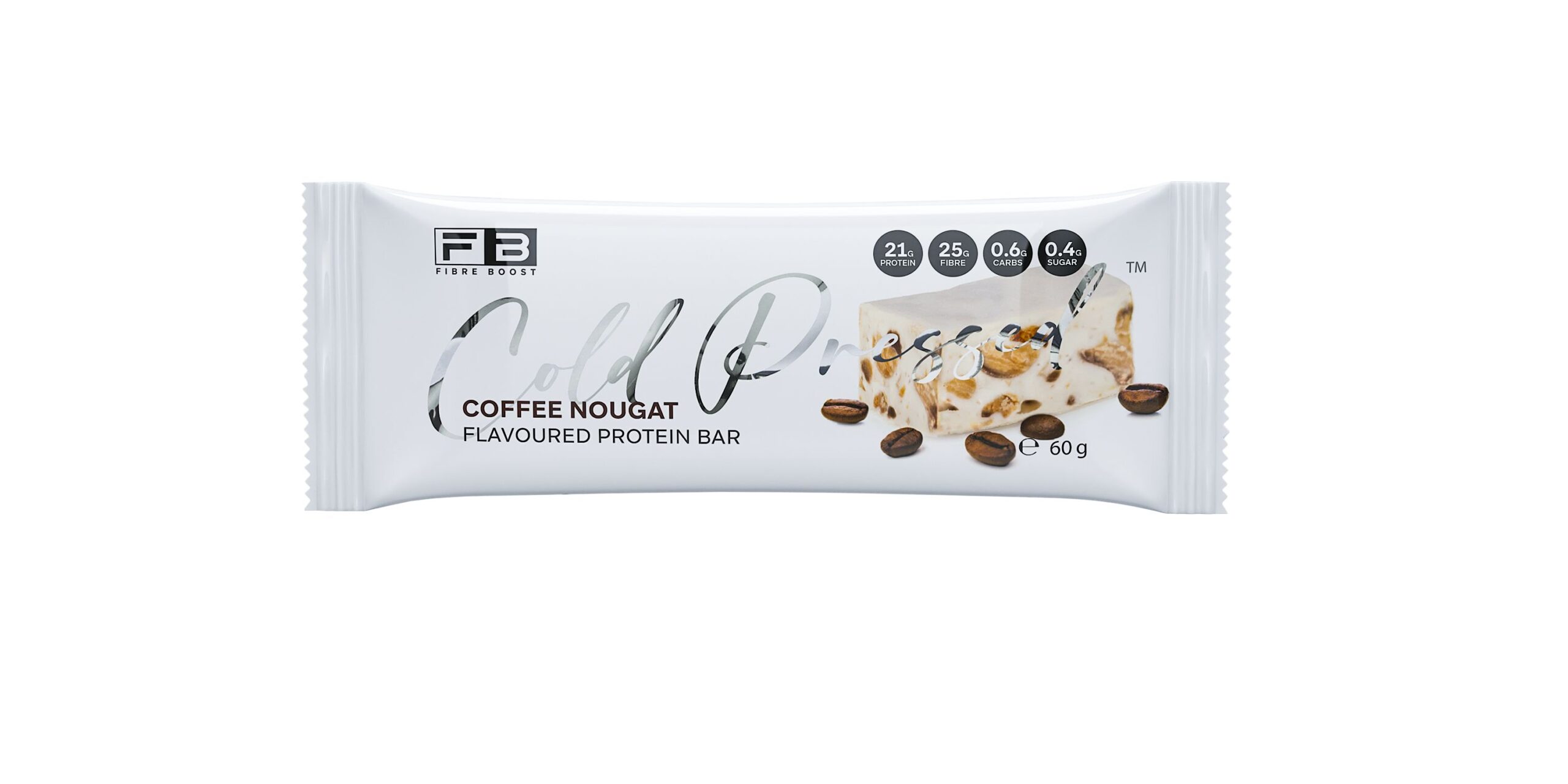 Fibre Boost Raw, Cold Pressed, Flavoured Protein Bar Coffee Nougat