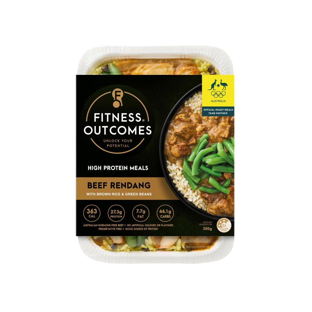 Fitness Outcomes Australia Beef Rendang with Brown Rice & Green Beans