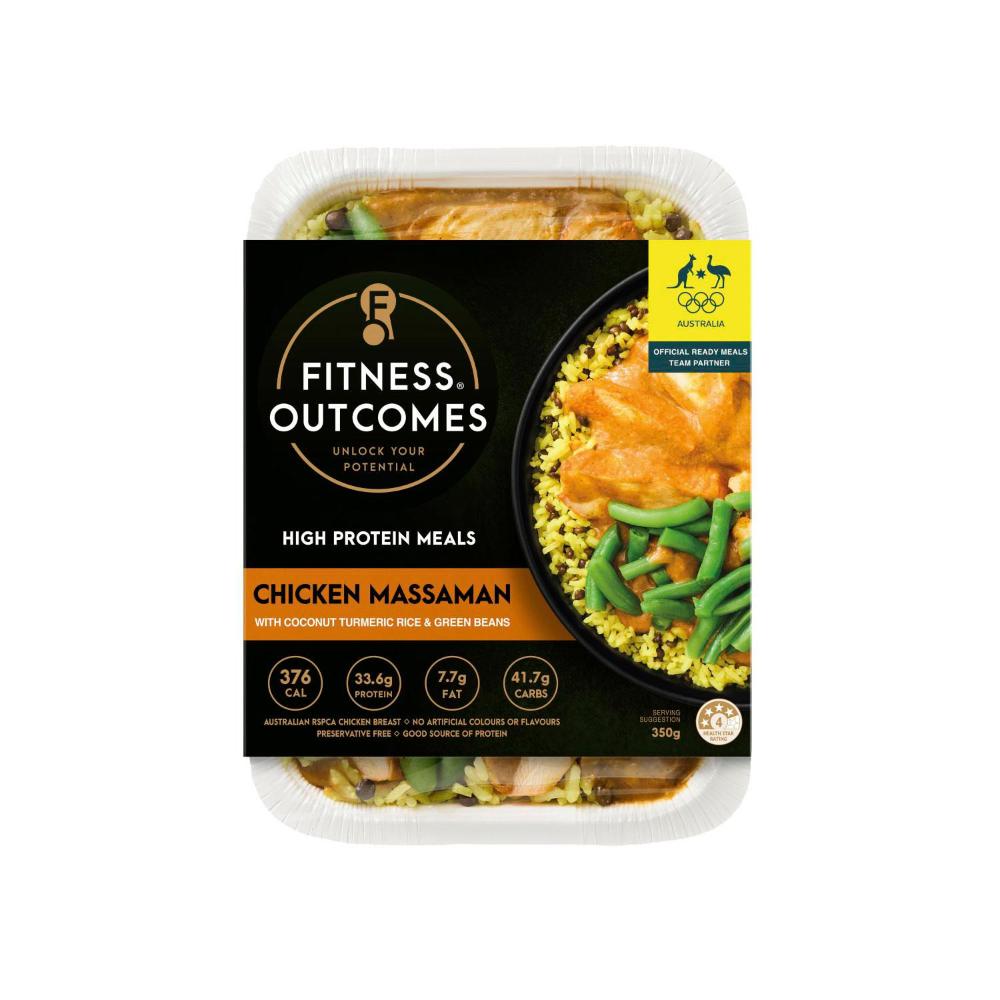 Fitness Outcomes Australia Chicken Massaman with Coconut Turmeric Rice & Green Beans