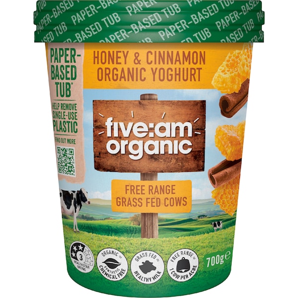 five:am Honey & Cinnamon Organic Yoghurt