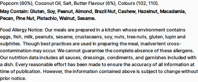 My Muscle Chef Unflavoured ingredients label